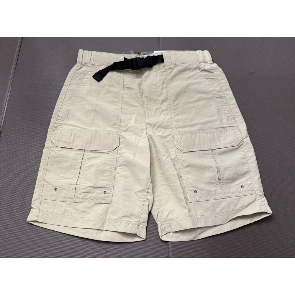 Croft & Barrow Mens Quick Dry Nylon Belted Cargo Shorts Beige Size 29 NWT